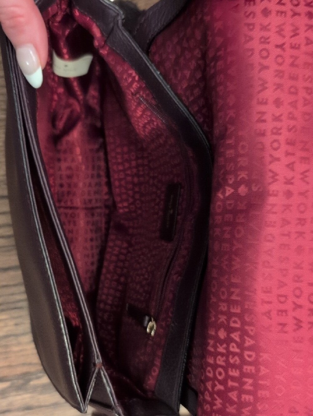 Plum kate spade Pebbled Leather Crossbody with Gold Hardware - Picture 3 of 6
